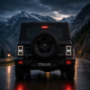 Mahindra Thar running on road with White Color Rubicon Style Tail Light