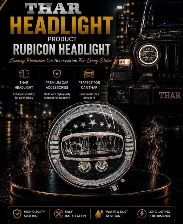 Featured Poster of Premium Look Rubicon Headlight For Mahindra Thar