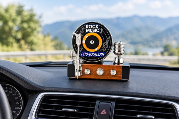 Retro Music Style Solar Perfume for Car Dashboard